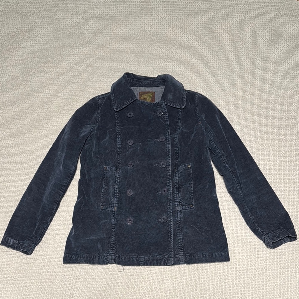 7 For All Mankind Black Pea Coat